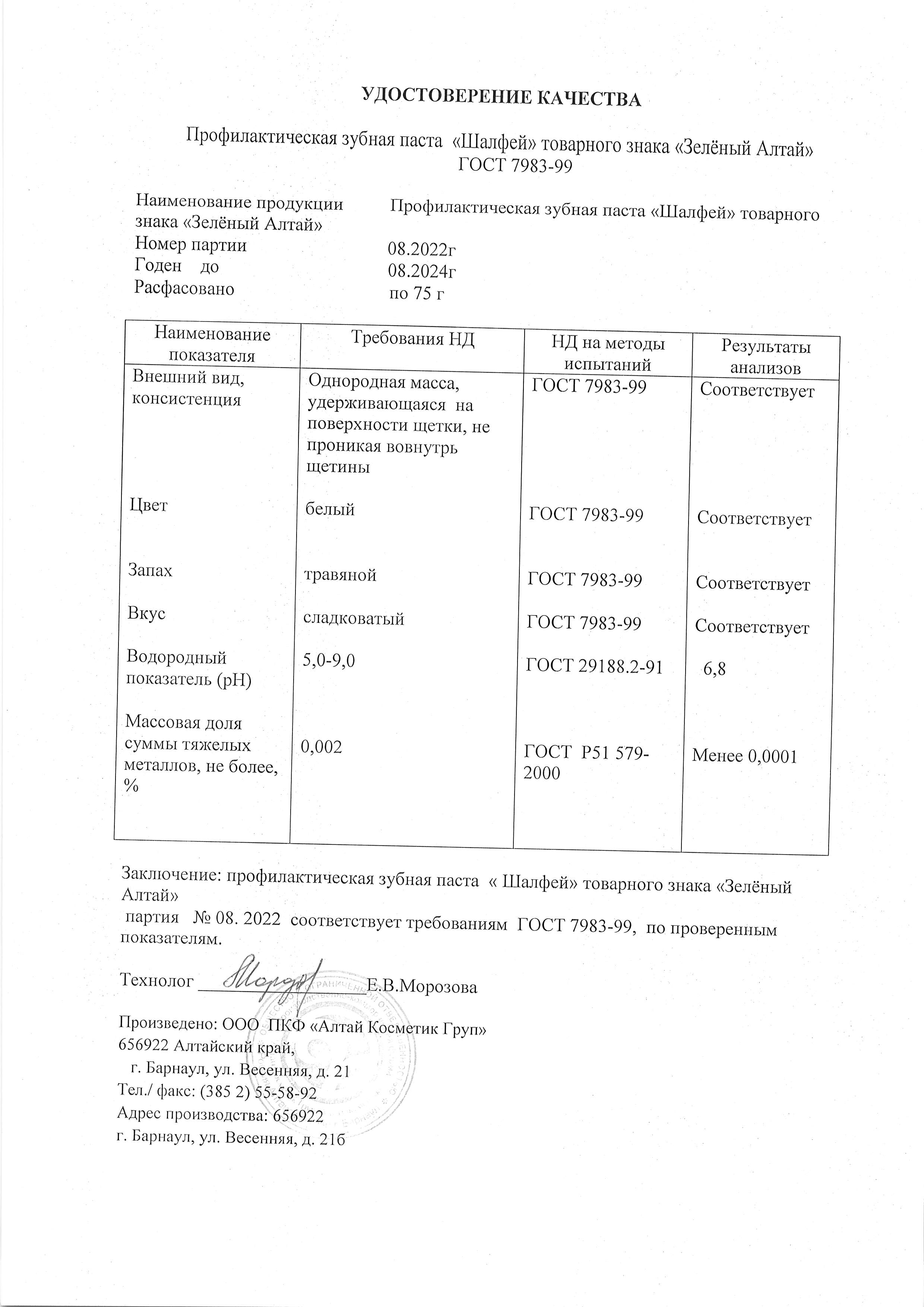 Паспорт №082022